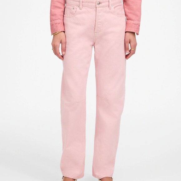 NWT Madewell The Darted Barrel Leg Jean, pink blossom - Picture 2 of 7